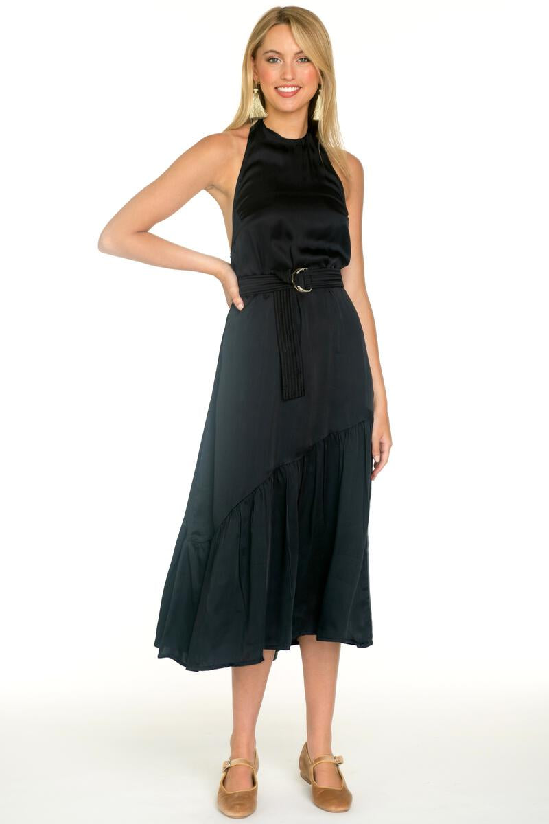 Black Halter Belted Zara Dress Black Halter Belted Zara Dress