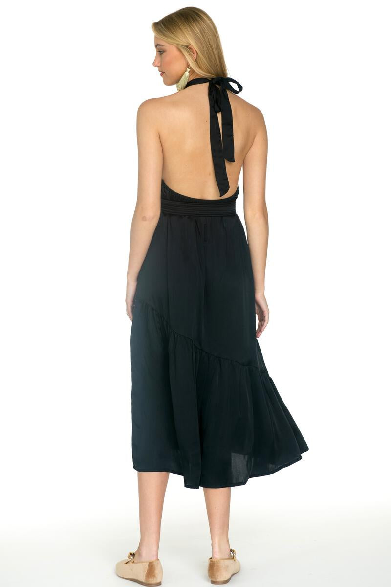 Black Halter Belted Zara Dress