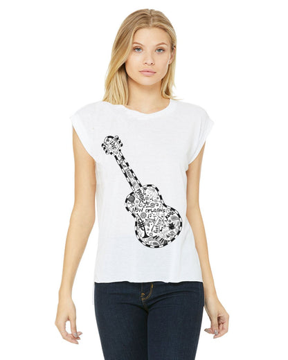 White Festival Guitar Muscle Tee