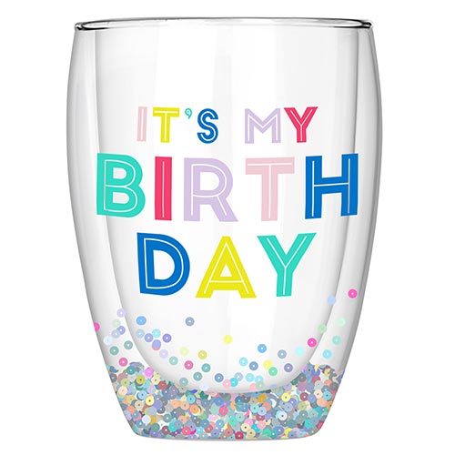 Birthday Confetti Wine Glass