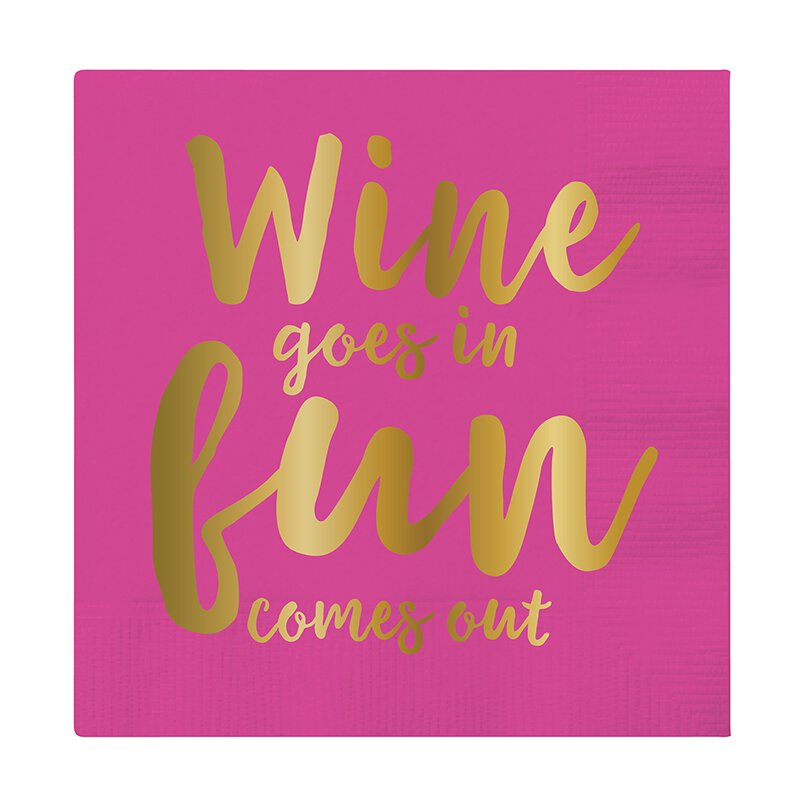 Wine In/Fun Out Beverage Napkins