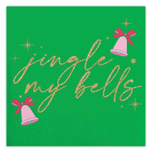 Jingle Bells Foil Beverage Napkins