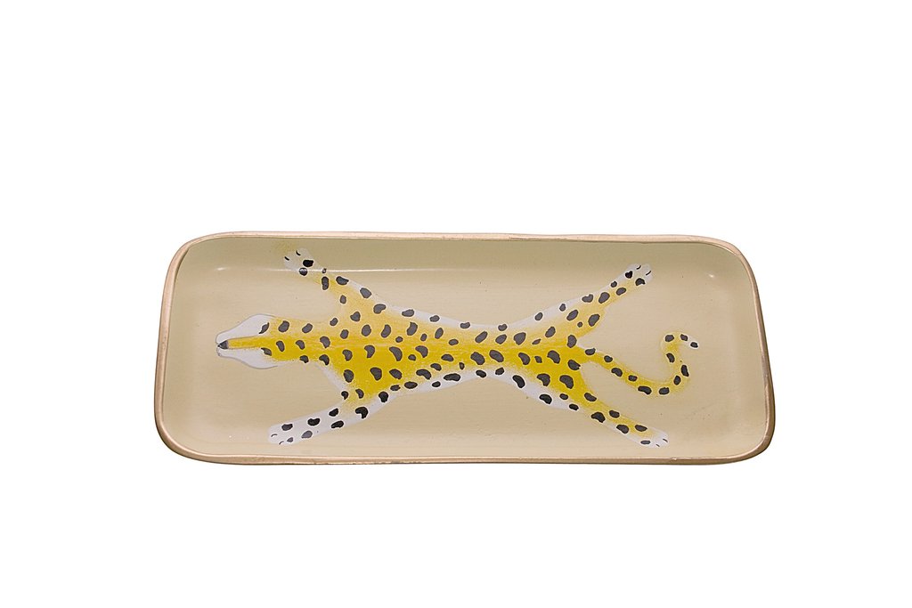 Small Cream Leopard Tray