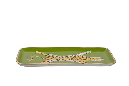 Small Green Leopard Tray
