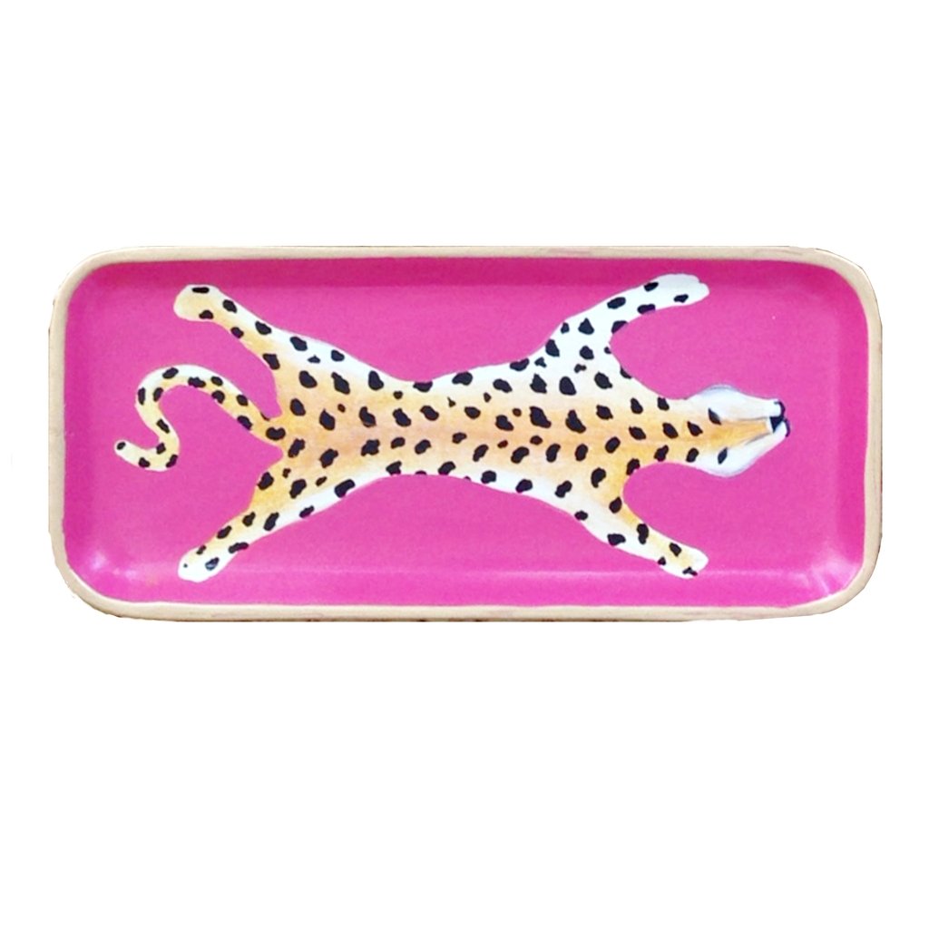 Small Pink Leopard Tray