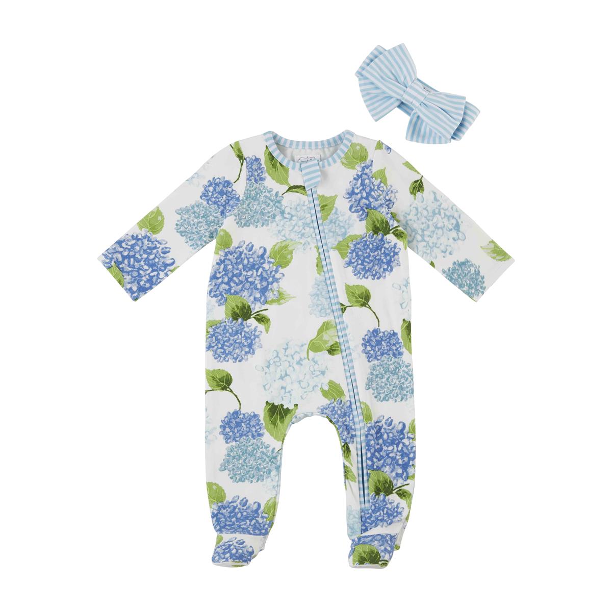 Blue Hydrangea Baby Sleeper