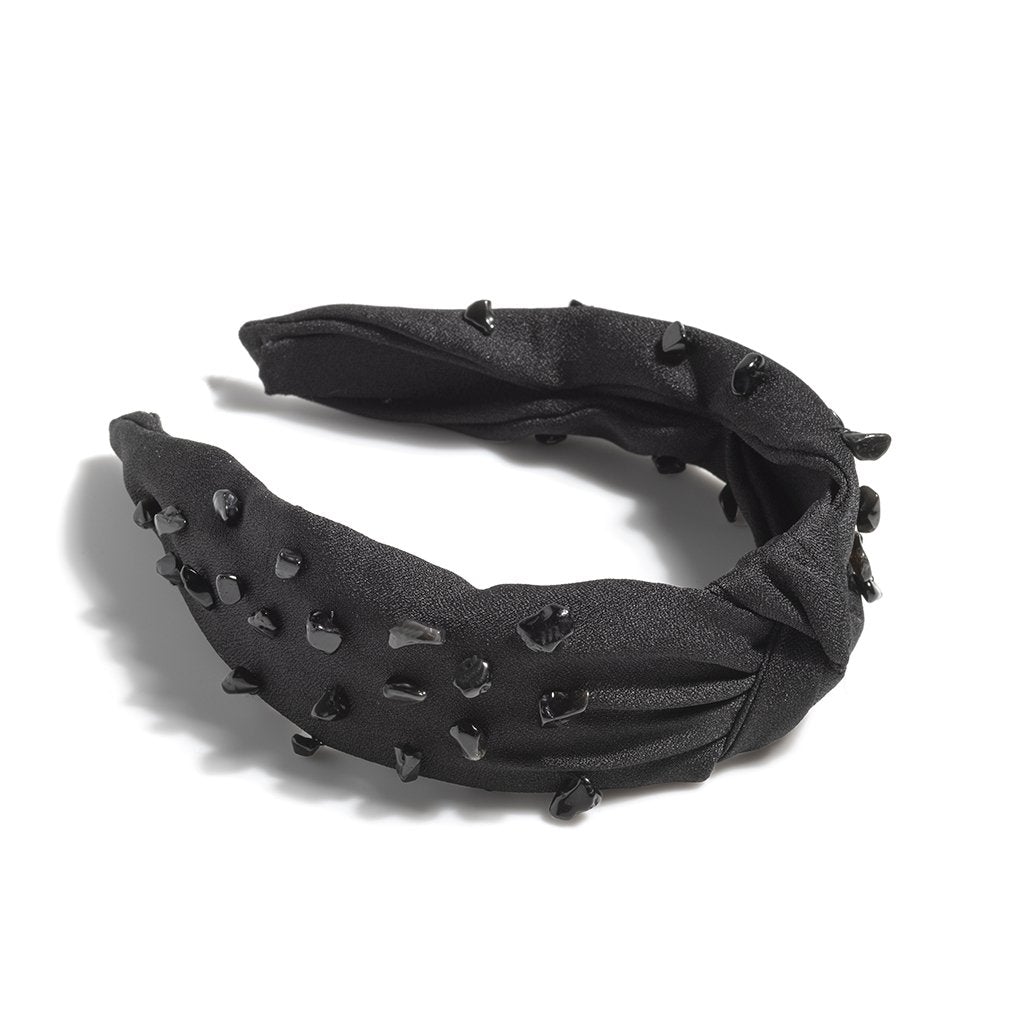 Knotted Stone Black Embellished Headband