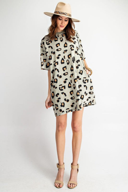 Leopard Oversized Tee Dress