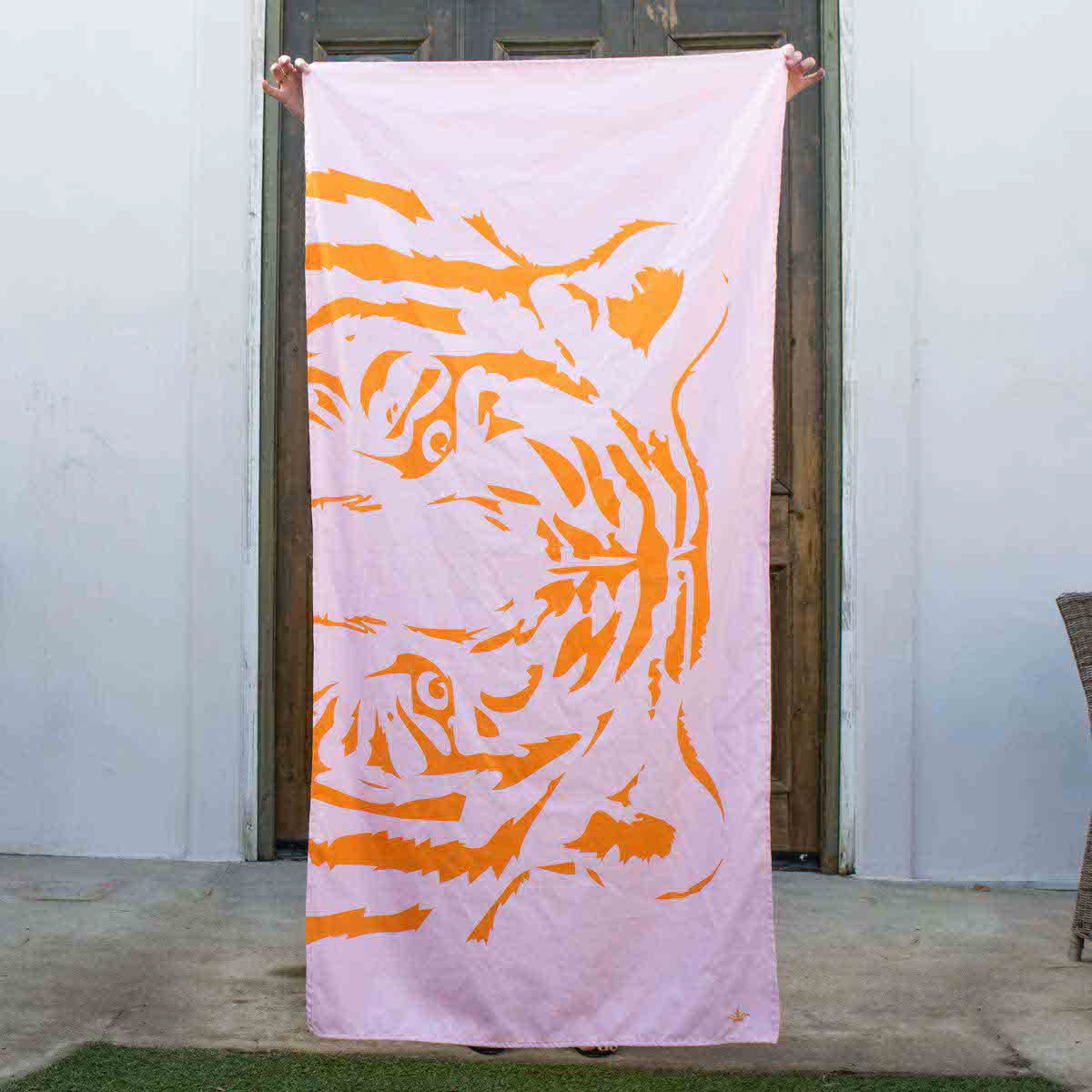 Eye of the Tiger Beach Towel-Lt. Pink/Orange