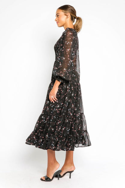 Black Mini Floral Maxi