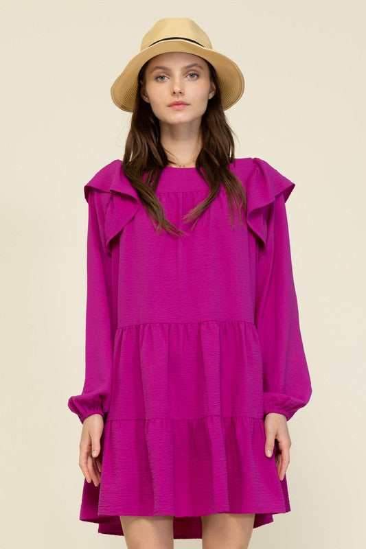 Short Ruffle Dress Zara Magenta Ruffle Shldr Tiered Dress Lucy Rose Short Ruffle Dress Zara Magenta Ruffle Shldr Tiered Dress Lucy Rose