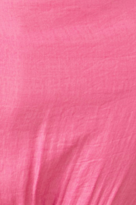 Pink Puff Slv Sash Belt Mini Dress