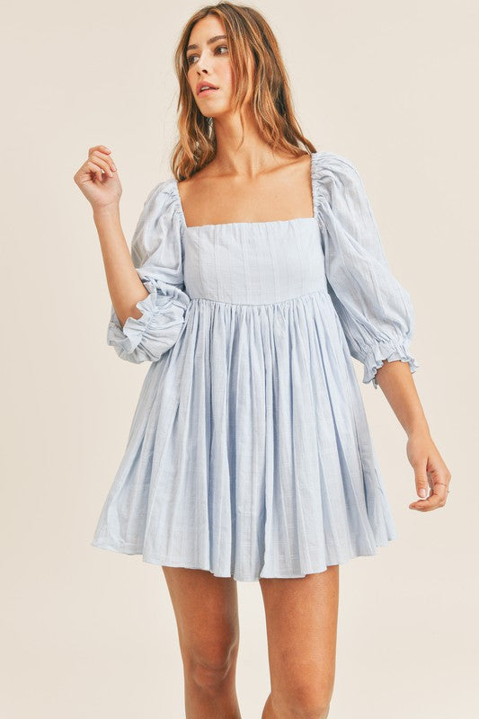 Square neck outlet babydoll dress