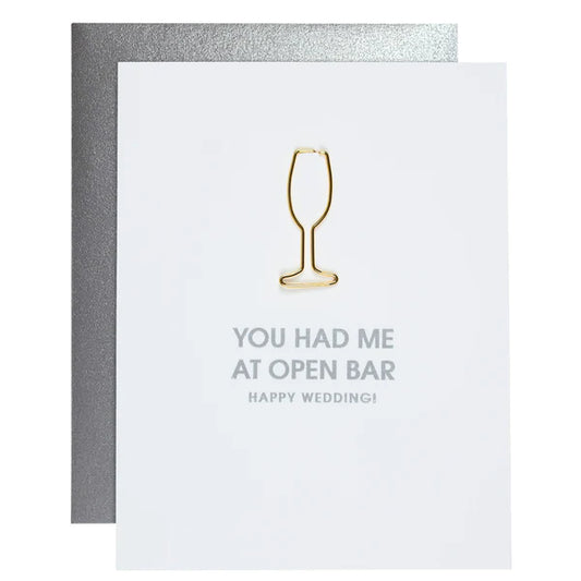 Open Bar Wedding Paperclip Card