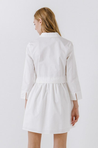 White Collared Mini Dress
