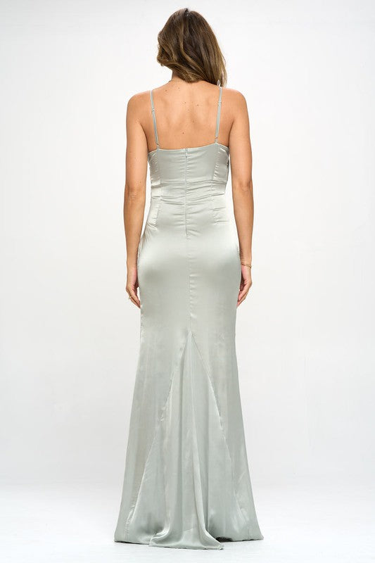 Mint Satin Formal Gown