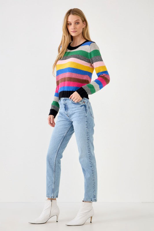 Multicolor Stripe Lurex Sweater