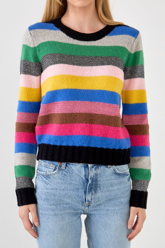 Multicolor Stripe Lurex Sweater