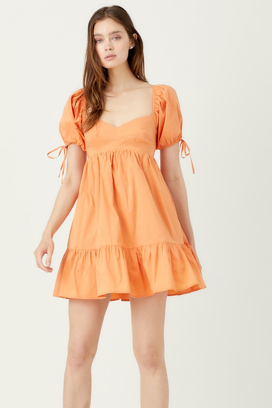 Papaya Sweetheart Mini Dress