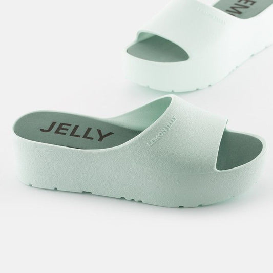 Aqua Green Jelly Platform Sunny Slide