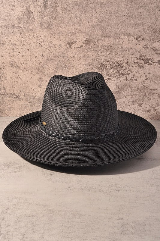 Black Braided Band Hat
