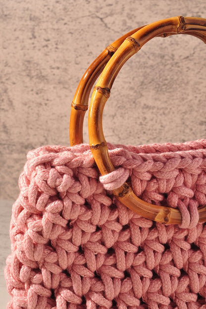 Crochet Bamboo Handle Bag