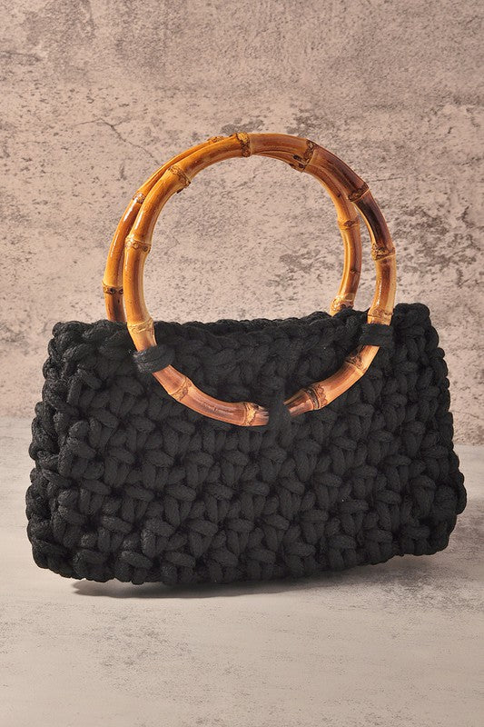 Crochet Bamboo Handle Bag