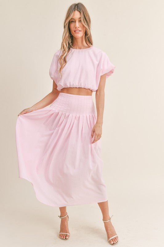 Pink midi skirt clearance set