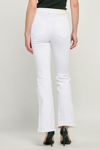 White Side Slit Bootcut Jeans