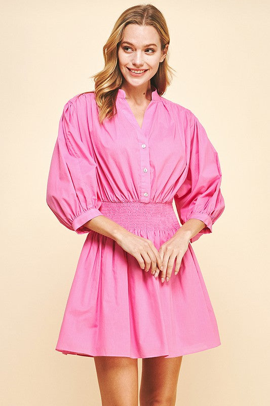 Pink Mandarin Dress