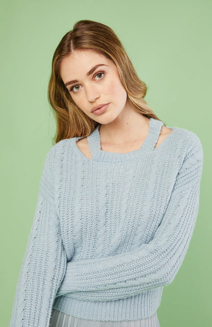 Blue Camden Cut Out Sweater