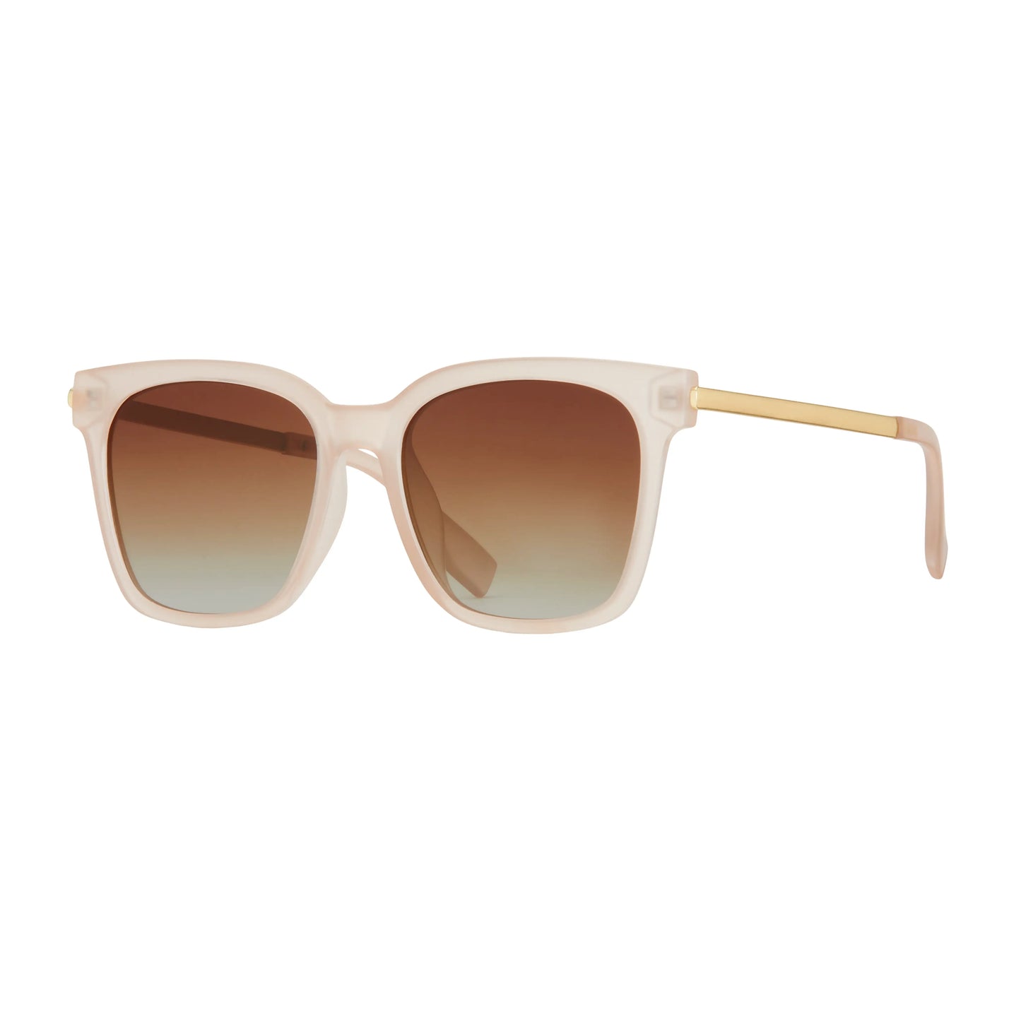Everly Sunglasses-Matte Milky Rose/Gold/Gradient Brown Polarized