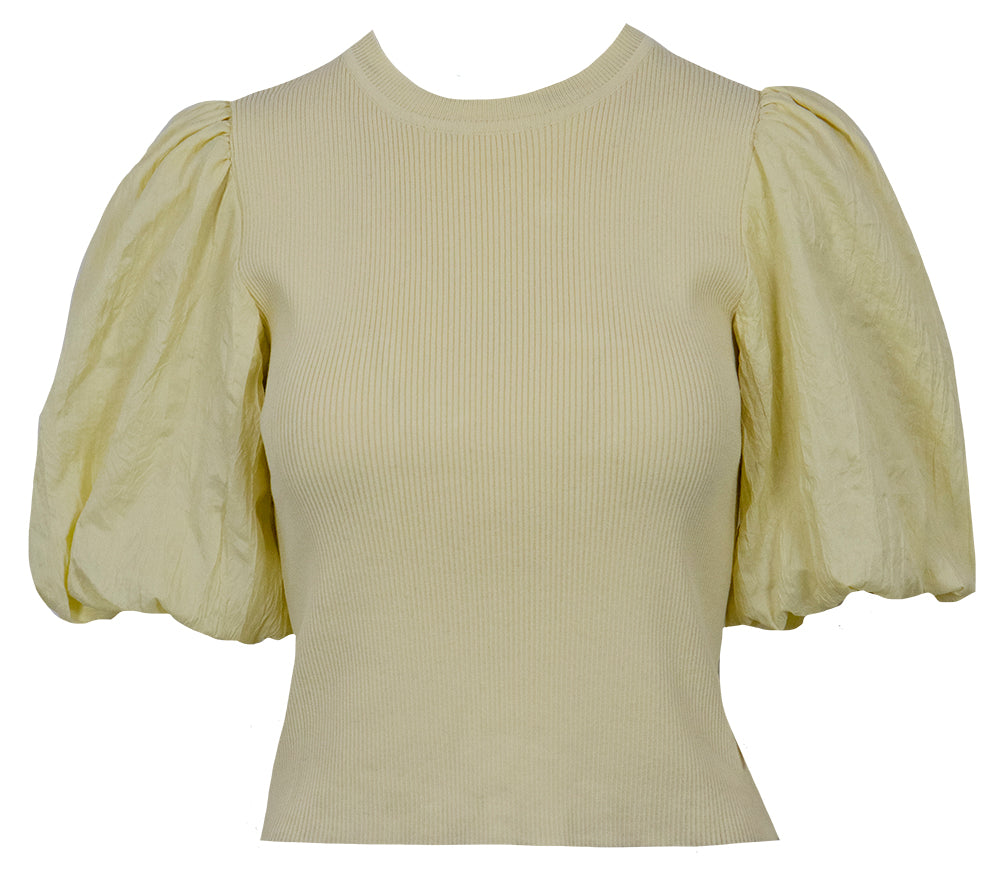 Yellow Ribbed Elle Sweater