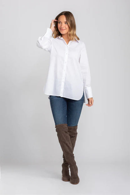 White Jordan Button Up Top