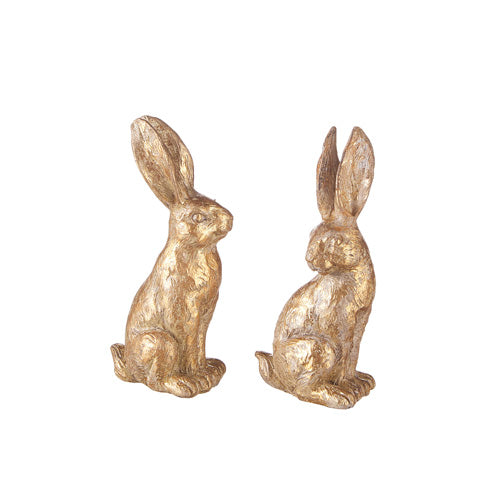 Set/2 Gold Leaf Rabbits
