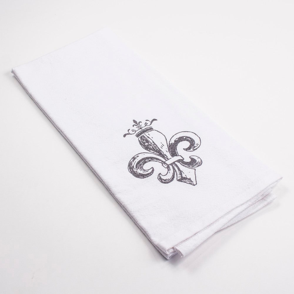 Royal Fleur White & Grey Hand Towel