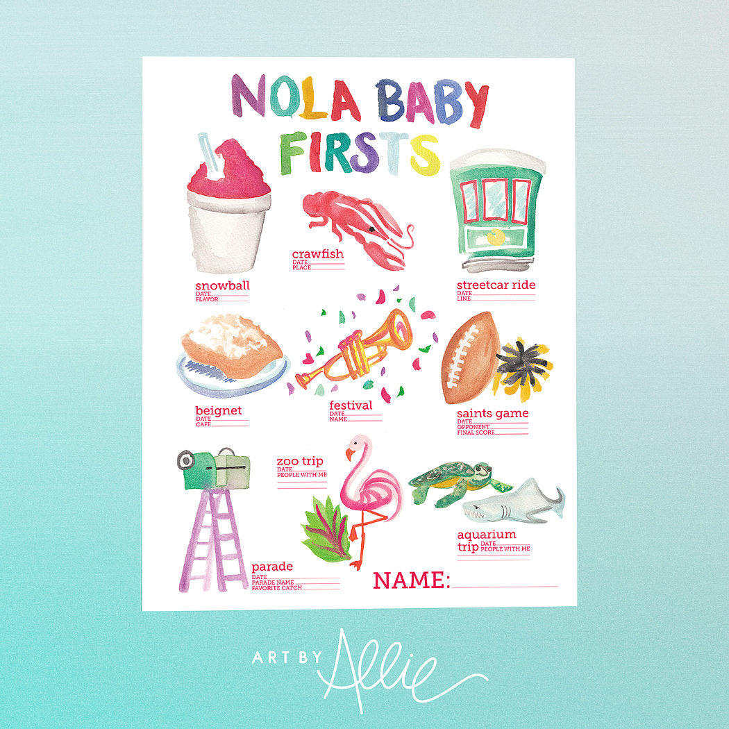11X14 Nola Baby Firsts Prints