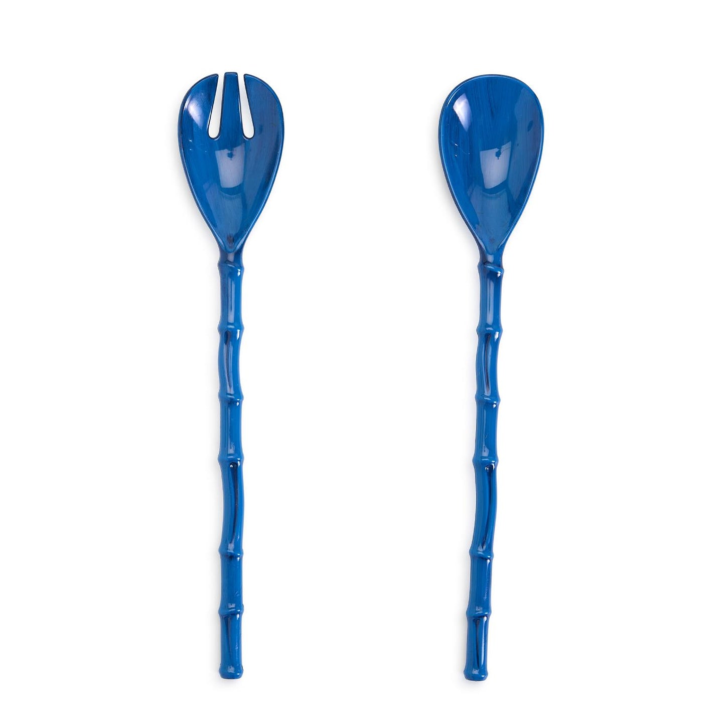 S/2 Blue Bamboo Accent Salad Servers