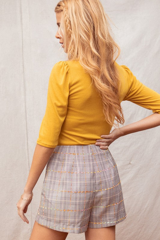 Glen Plaid Tweed Skirt