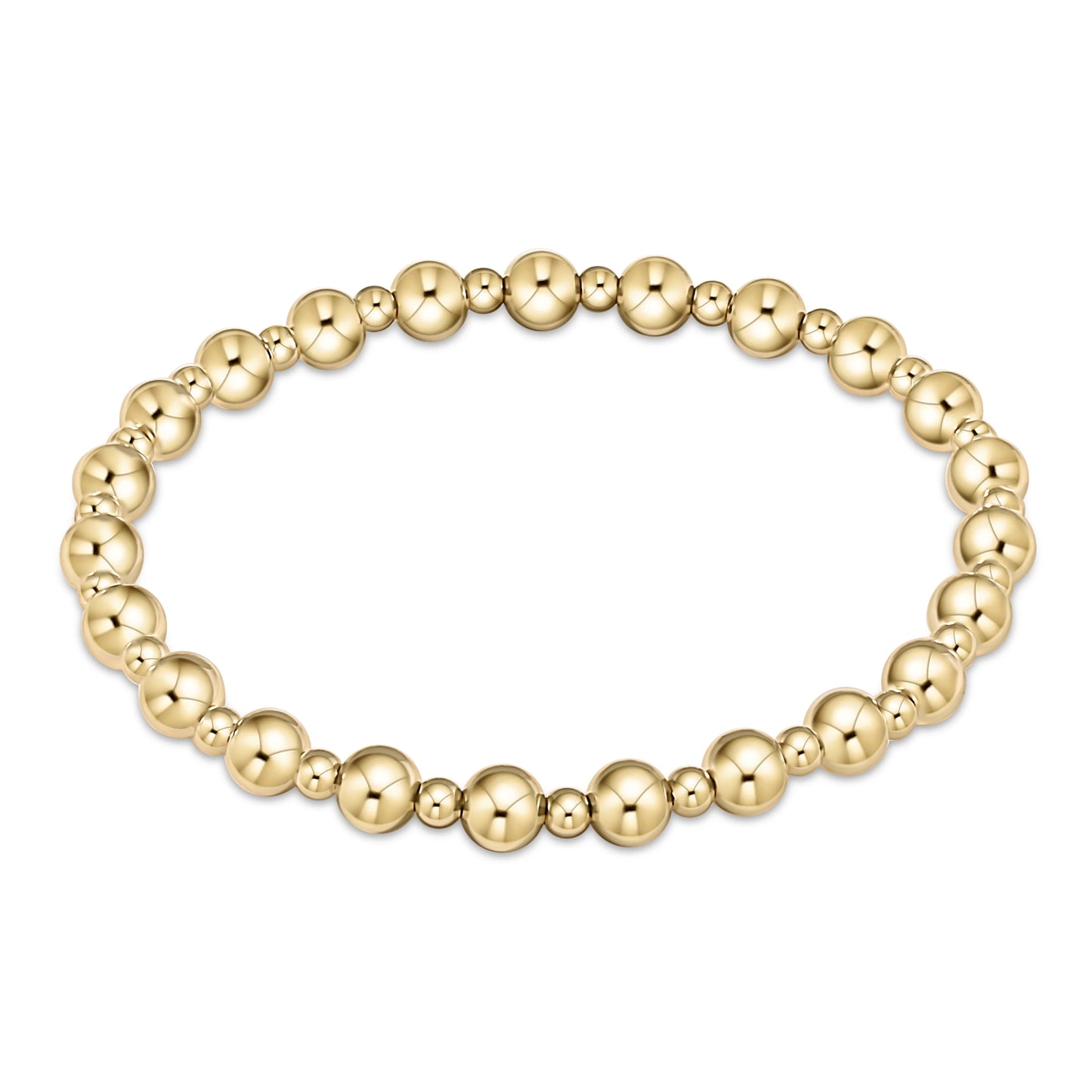 Classic Gold Grateful Pattern 5mm Bead Bracelet