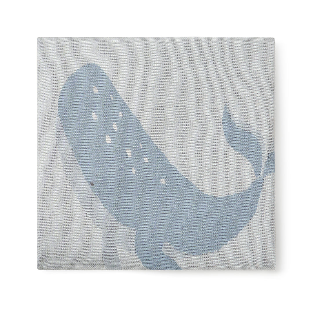 Whale Jacquard Print Cotton Blanket