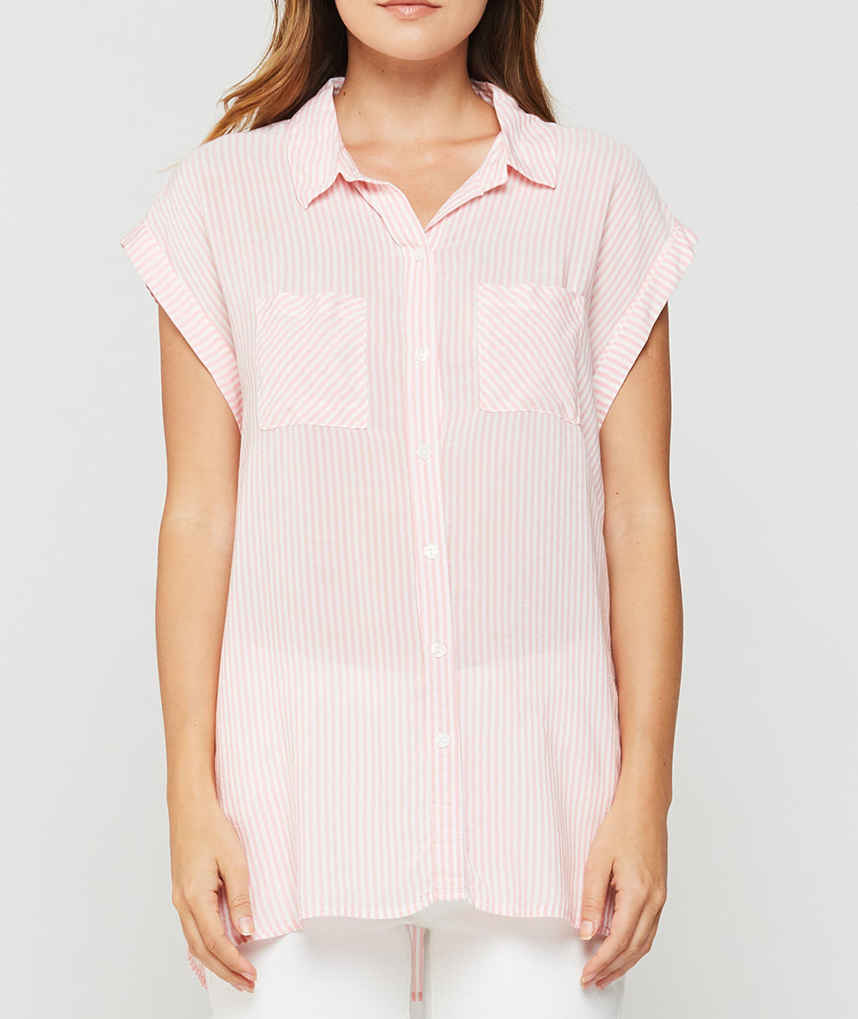 Pink Stripe Becky S/S Top