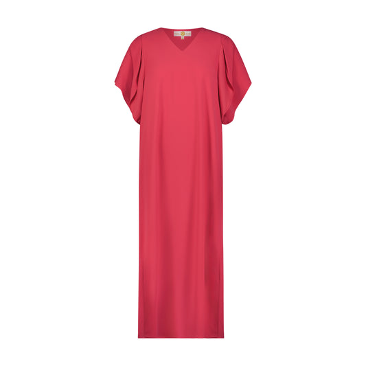 Beetroot Pink Crepe Blaire Maxi Dress
