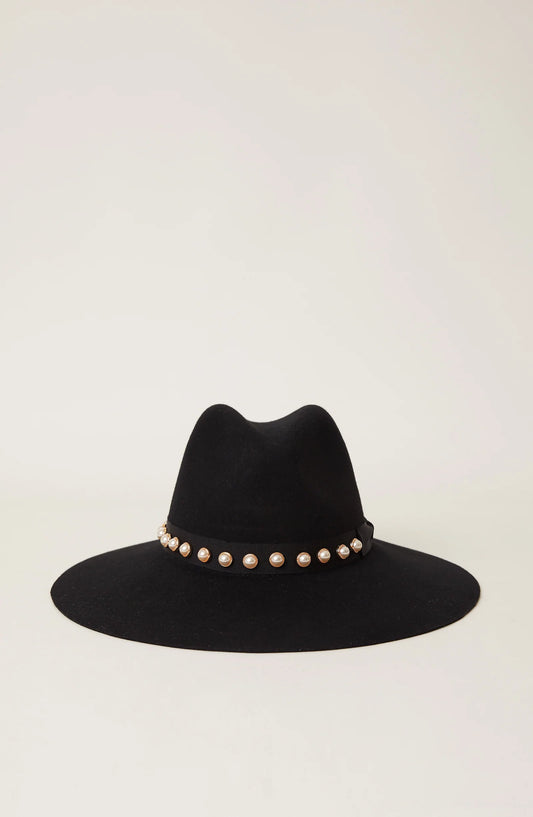 Black Sofie Pearl Hat