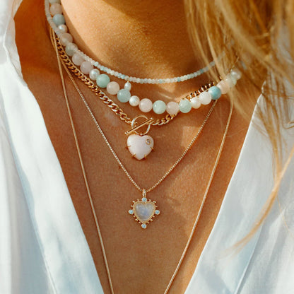 Heavenly Heart Necklace in Moonstone