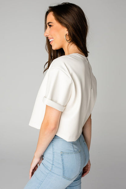 White Taylor Cropped Top