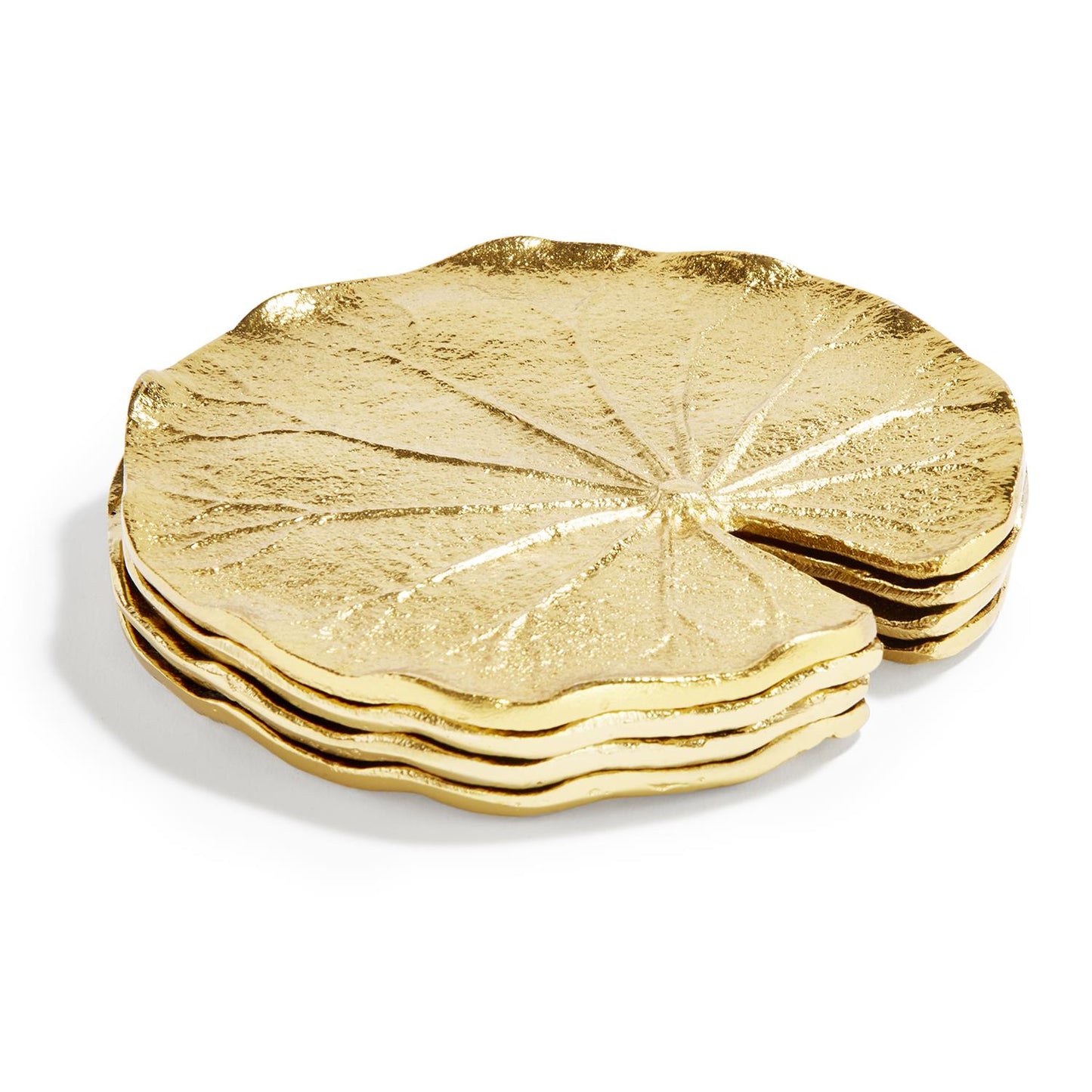 Set of 4 Gold Lily Leaf Coasters