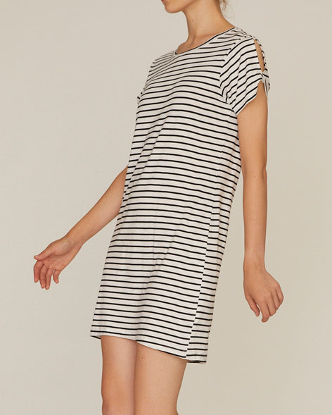 Classic Stripe Twisted TShirt Dress
