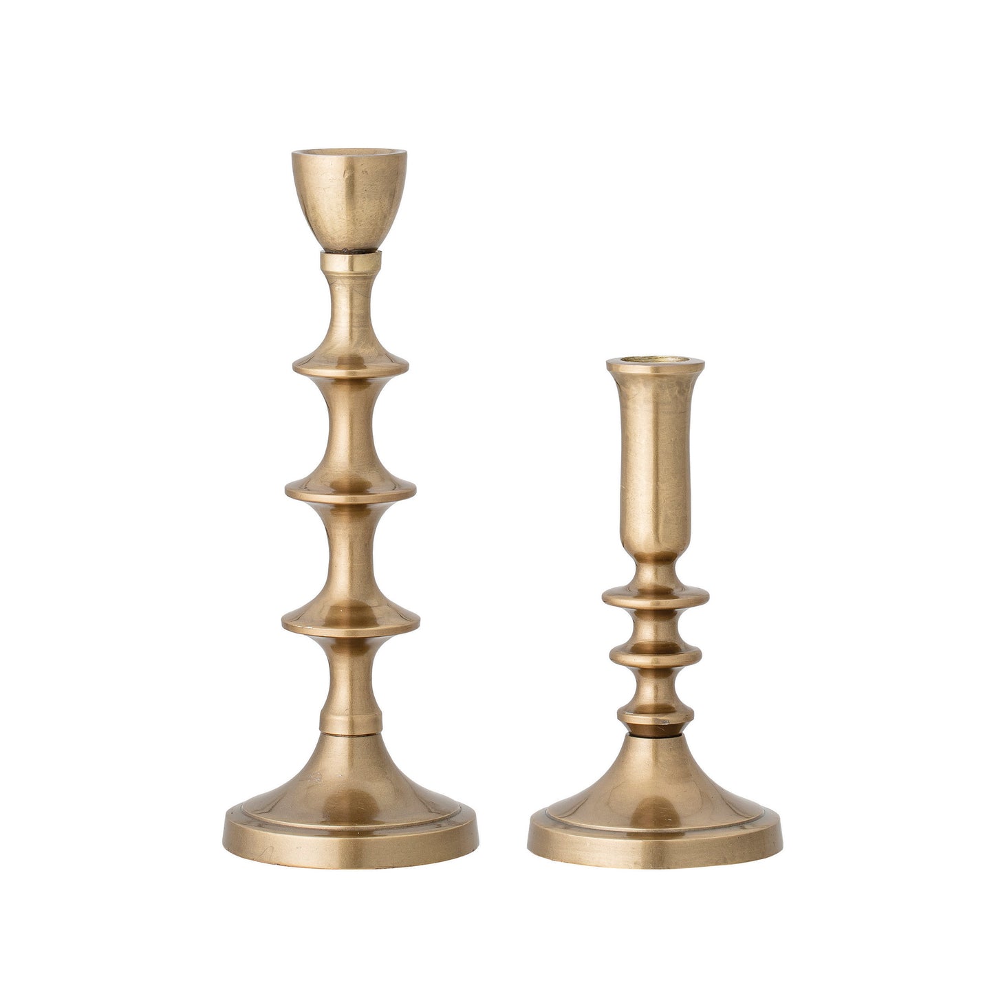 Set of 2 Antique Gold Taper Candle Holders
