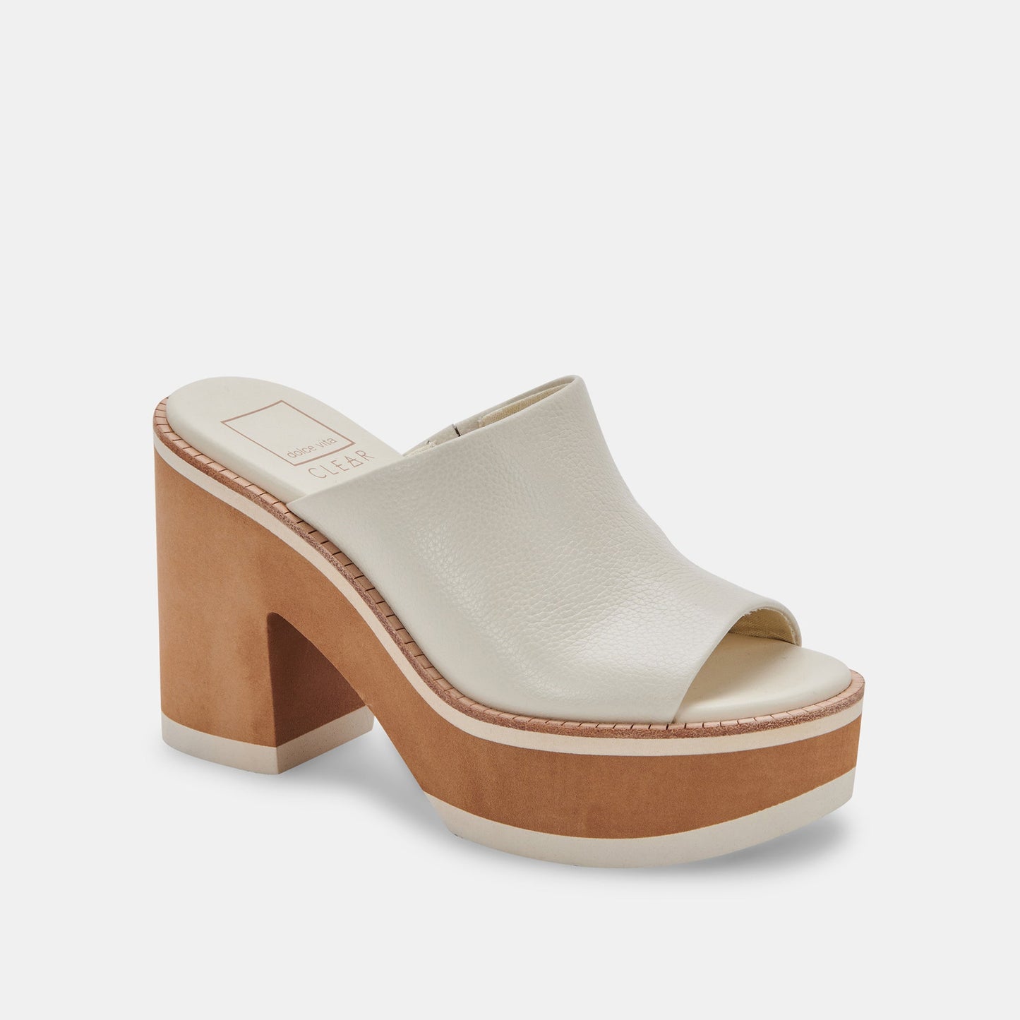 Ivory Leather Colorblock Sole Emery Heel